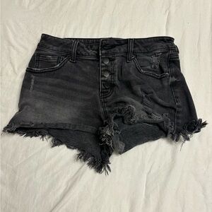black jean shorts